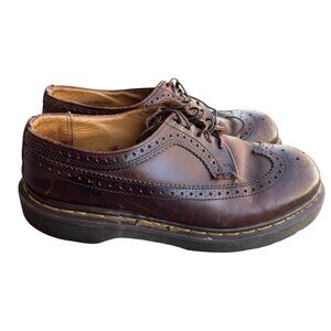 Dr. Martens Brown Leather Wingtip Brogues Made In England Mens Size 8